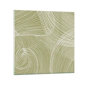 Quadro em vidro - Abstração intrincada em branco - 30x30 cm