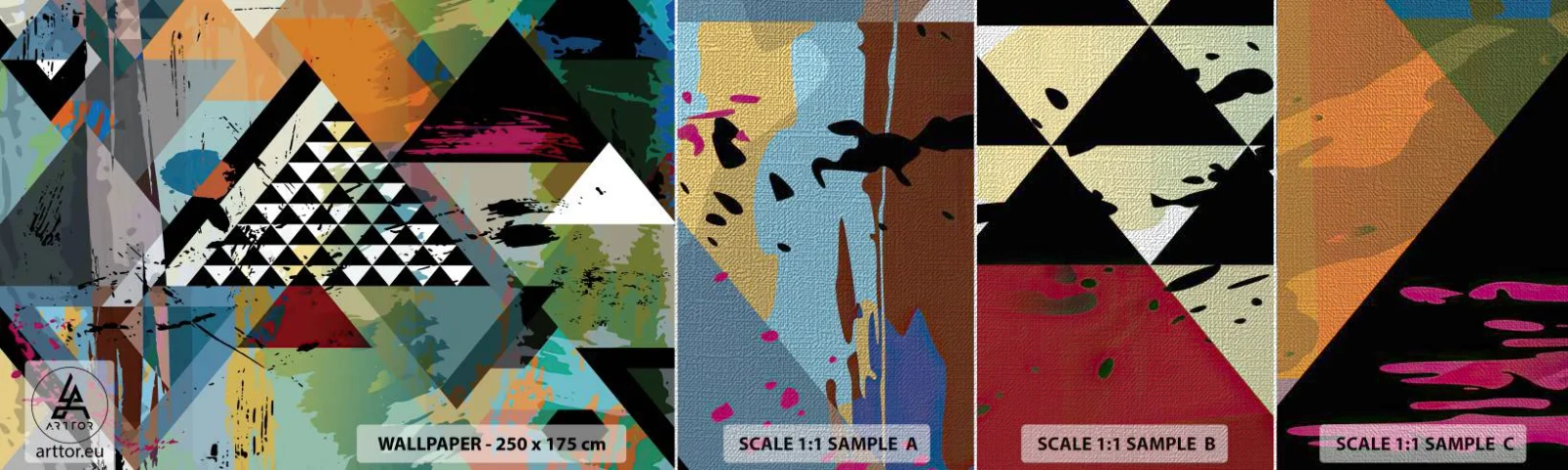 Amostra de papel de parede Premium Canvas - Como é simples - Abstração, Pedaço, Gráficos - 100x30 cm