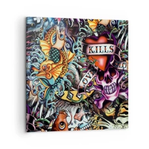 Quadro em tela - O sonho do tatuador - 50x50 cm