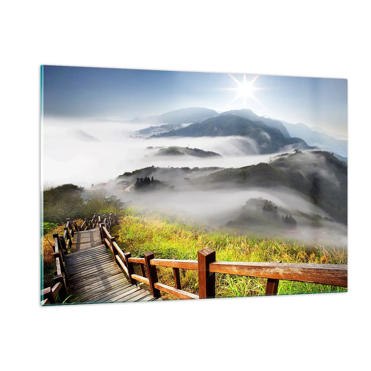 Quadro em vidro - Tecido de brilho e névoa - 120x80 cm