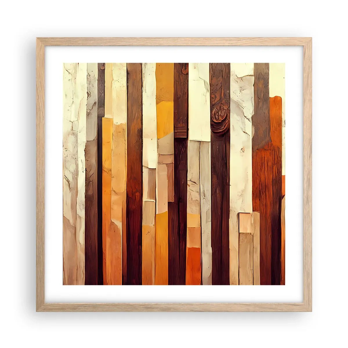 Pôster com moldura de carvalho claro - Hino das árvores da floresta - 50x50 cm