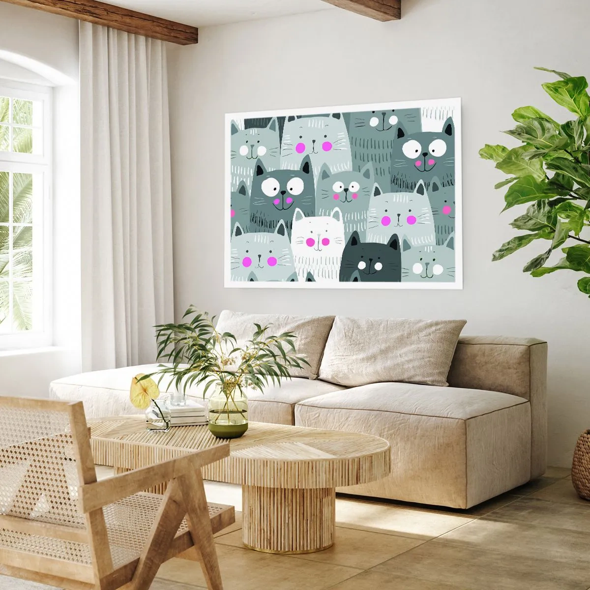 Pôster - O mundo dos gatos - 100x70 cm