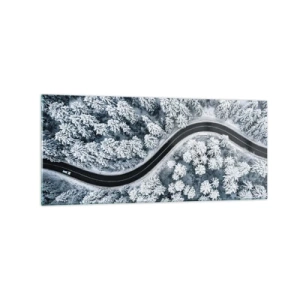 Quadro em vidro - Pelaa floresta no inverno - 120x50 cm