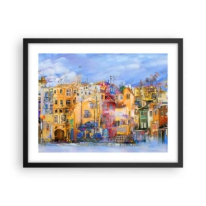 Pôster com moldura preta - Estamos juntos - 50x40 cm