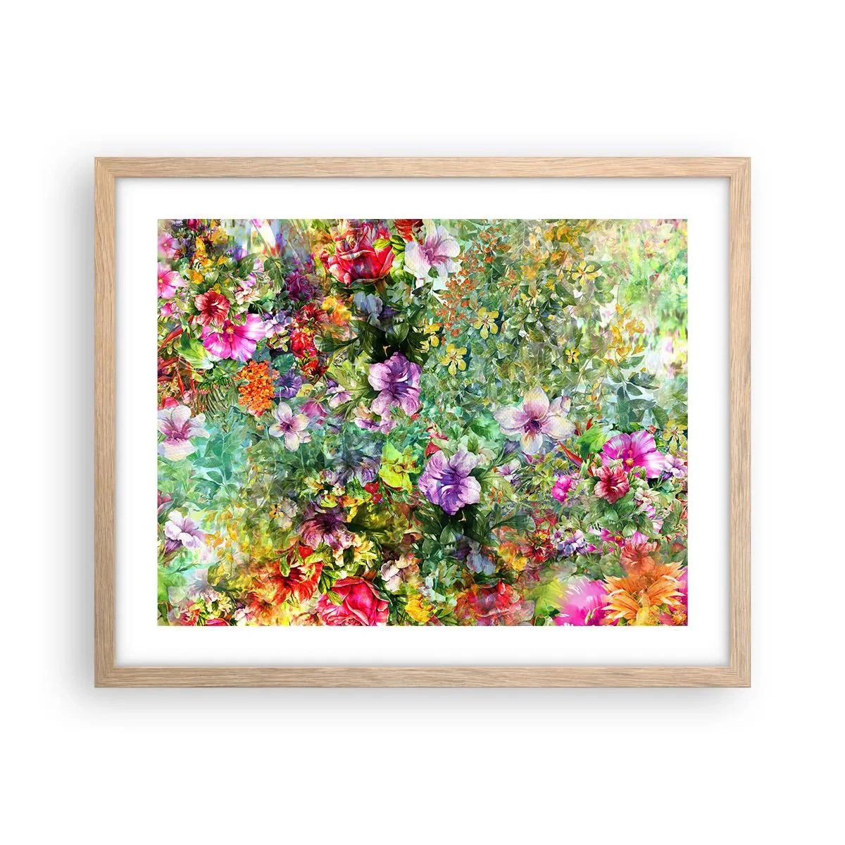Pôster com moldura de carvalho claro - Nas flores para a perdição - 50x40 cm