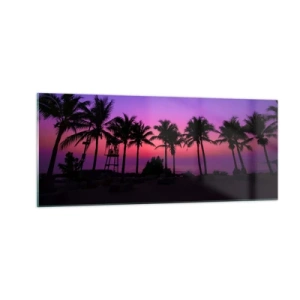 Quadro em vidro - Uma noite sob as palmeiras - 100x40 cm