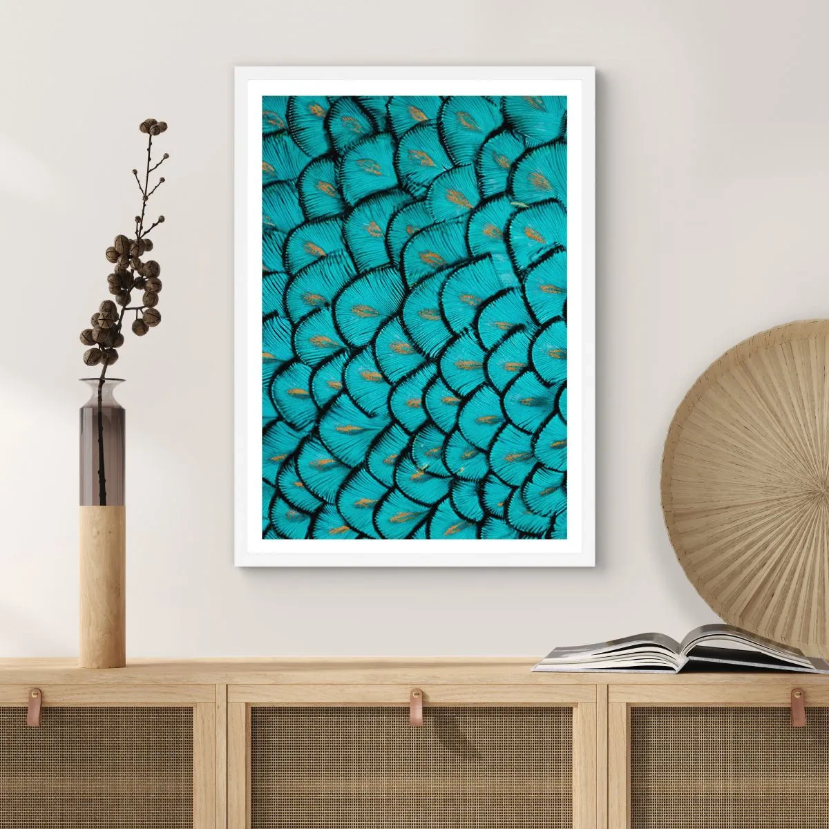 Pôster em moldura branca - A grande gala de penas - 30x40 cm