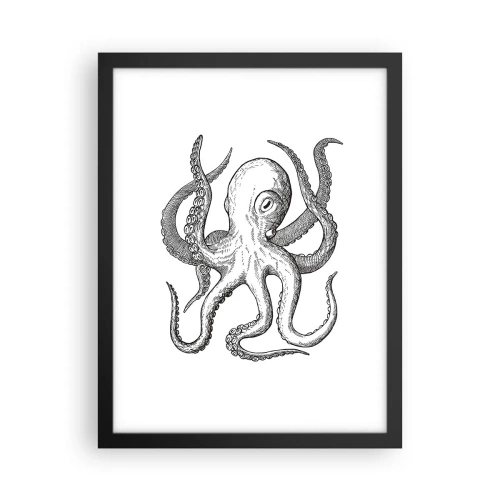 Pôster com moldura preta - Dançando com as ondas - 30x40 cm