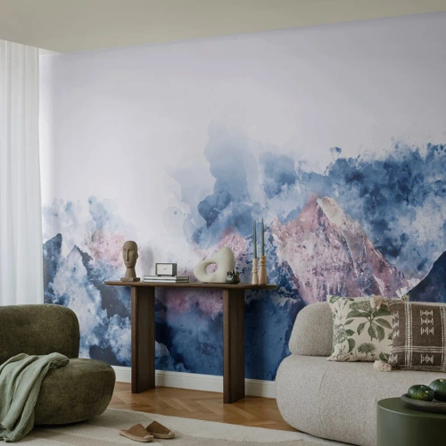 Papel de Parede Premium Canvas - Estes são os verdadeiros picos! - Abstração, Pedaço, Montanhas - 500x350 cm