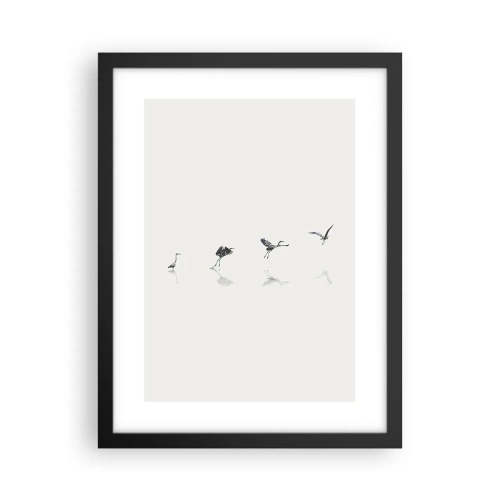 Pôster com moldura preta - Quatro passos simples - 30x40 cm