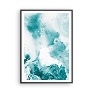 Pôster com moldura preta - Inundado em azul - 70x100 cm