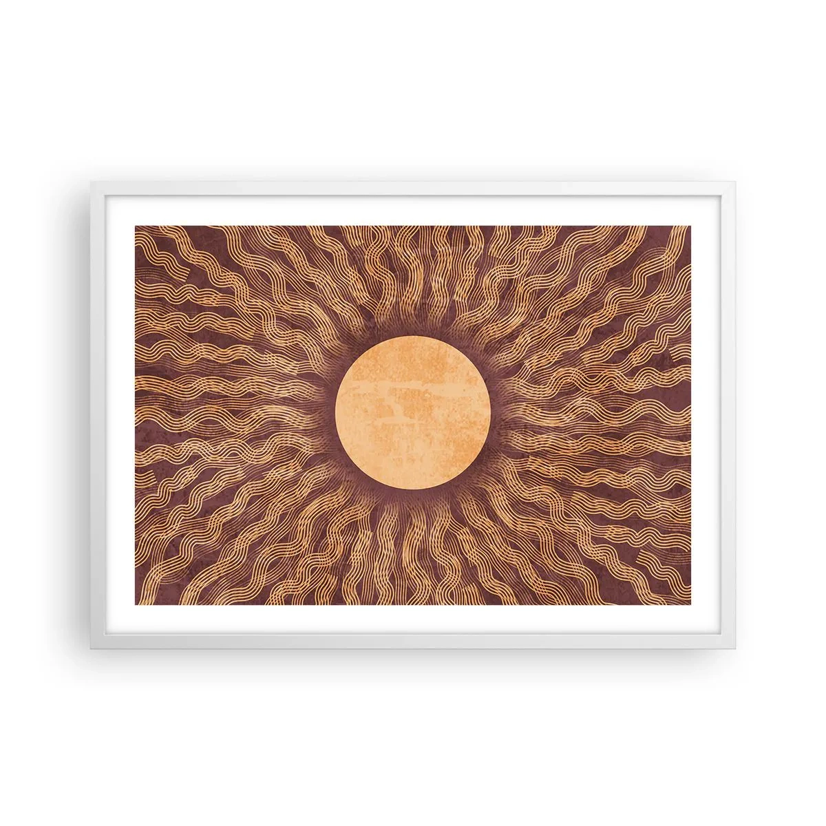 Pôster em moldura branca - Ícone do sol - 70x50 cm