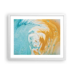 Pôster em moldura branca - Vórtice em pastel - 50x40 cm
