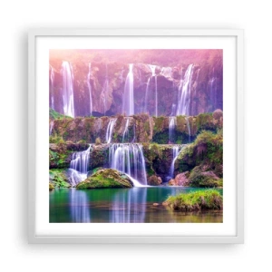 Pôster em moldura branca - Escadas para o céu - 50x50 cm