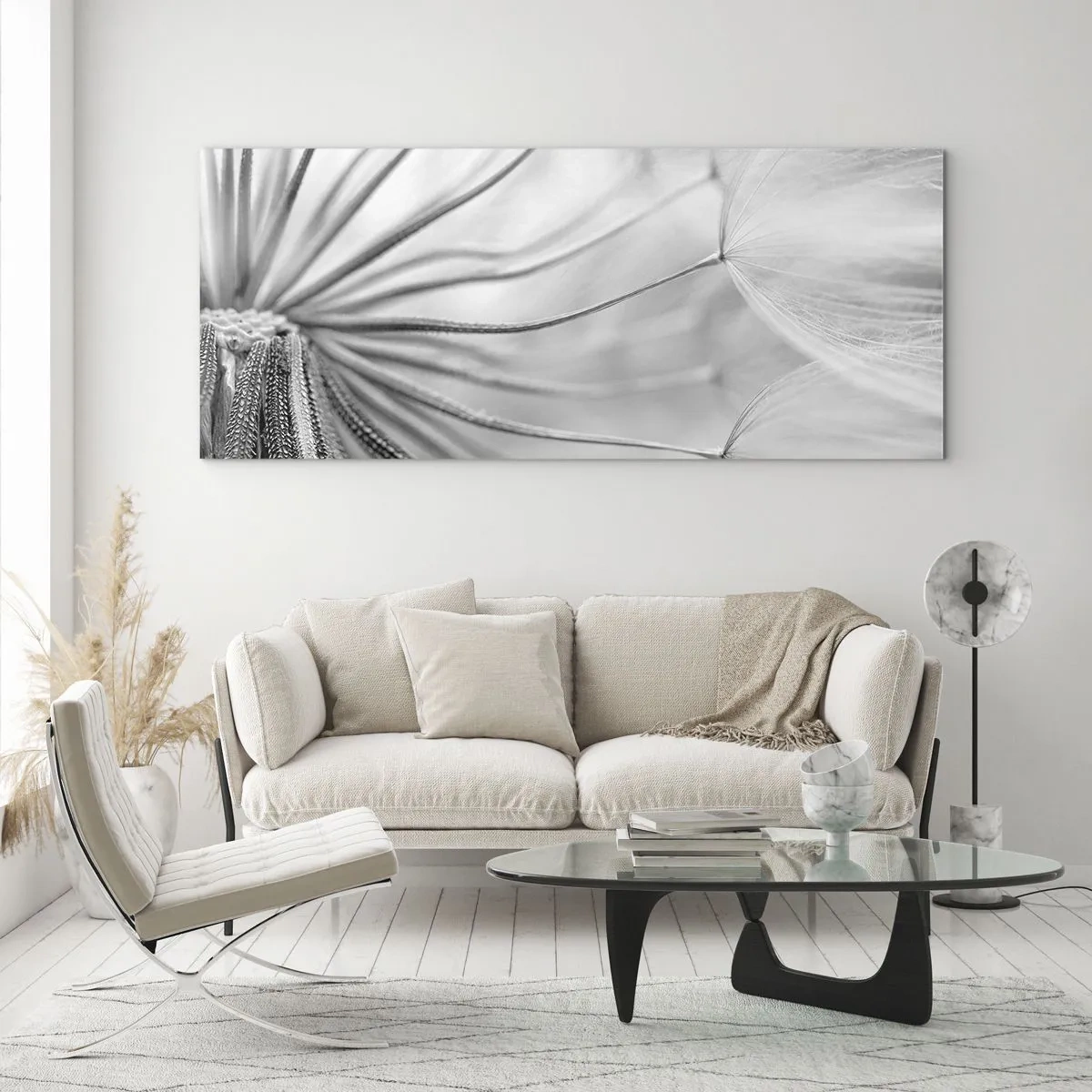 Quadro em vidro - Dentes de leão, pipas - 140x50 cm