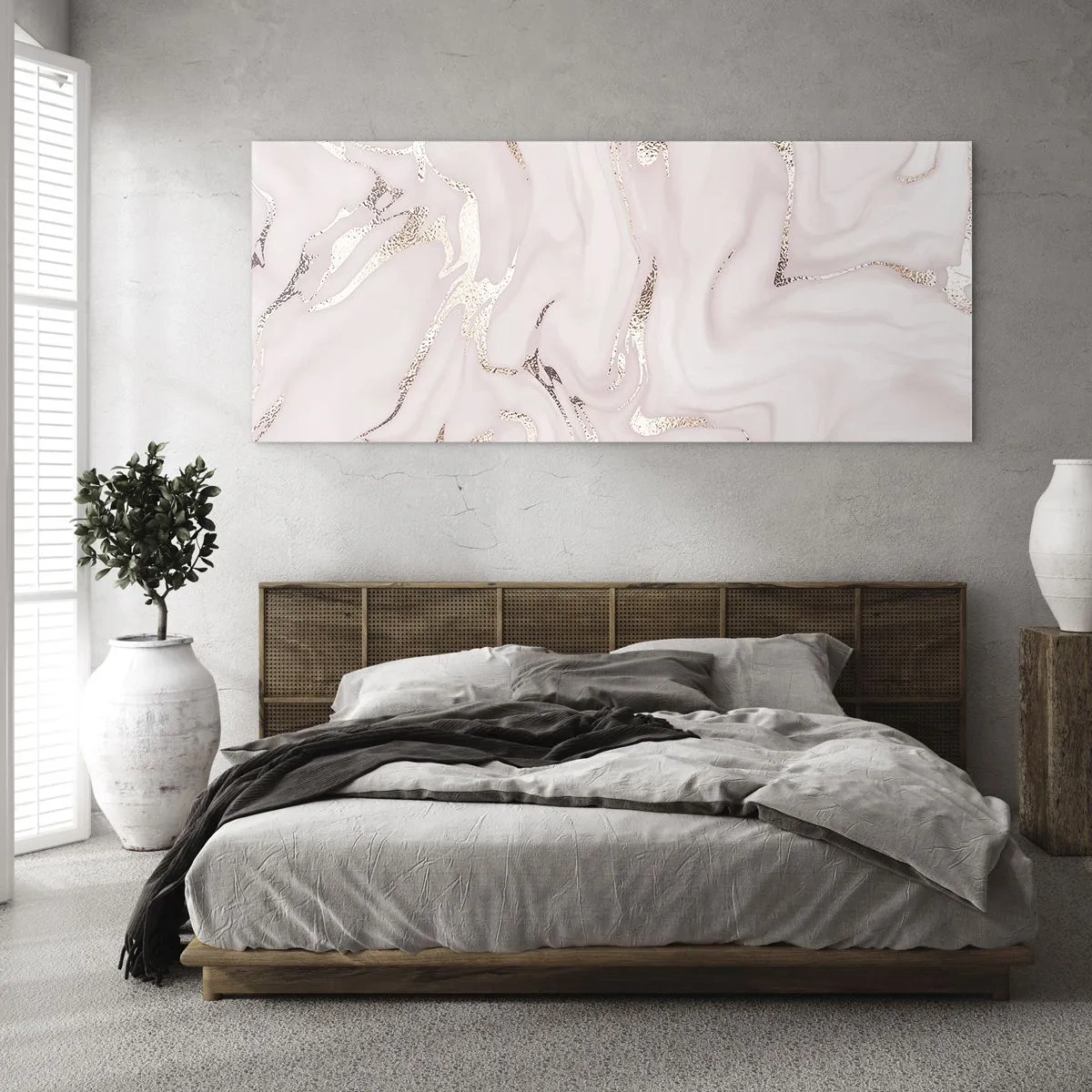 Quadro em vidro - Num lenço cor-de-rosa - 120x50 cm