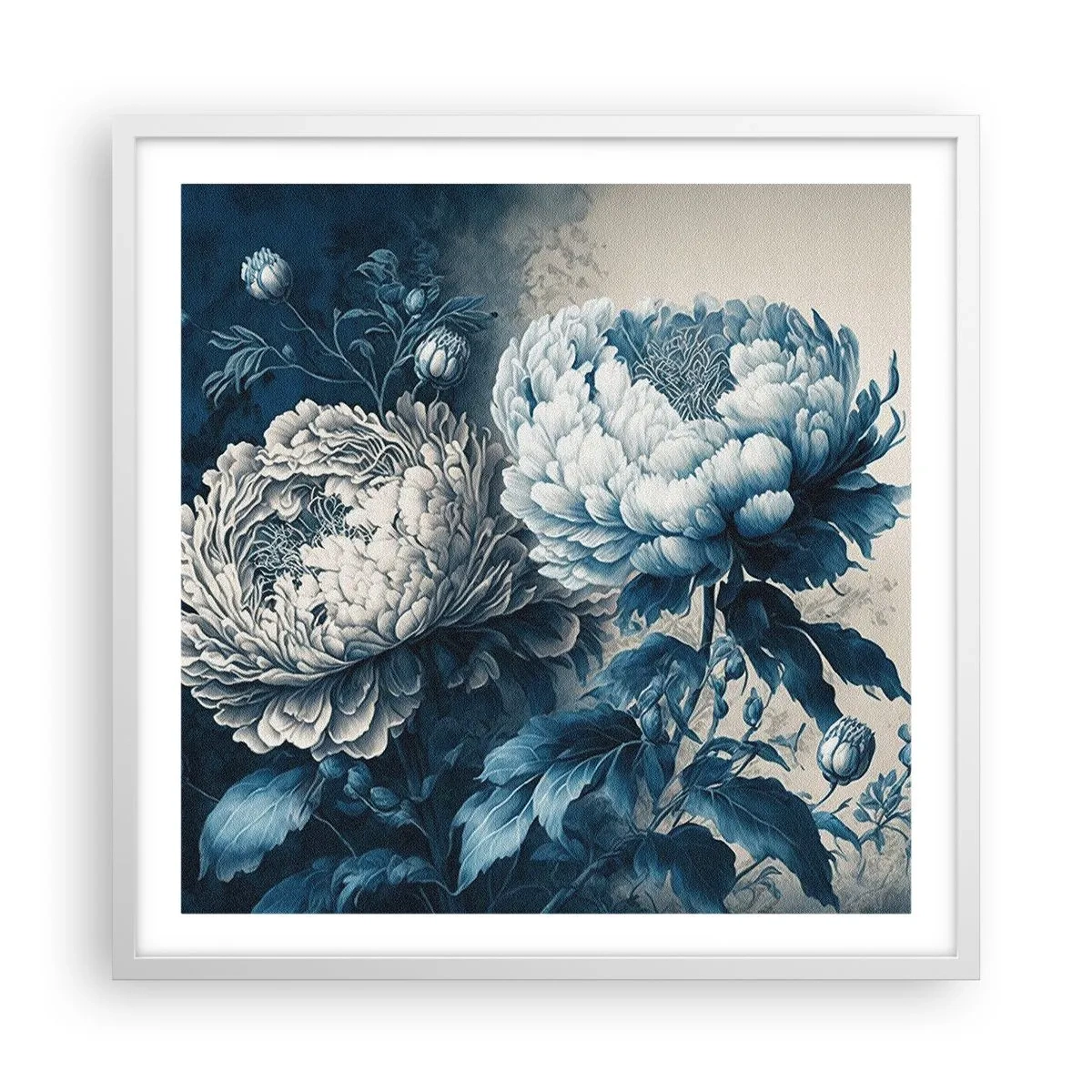 Pôster em moldura branca - Casal que combina - 60x60 cm