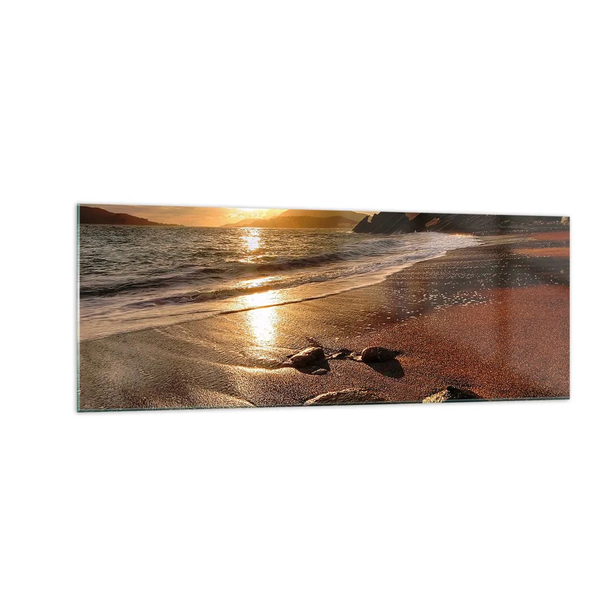 Quadro em vidro - Siga o sol em direção às colinas - 140x50 cm