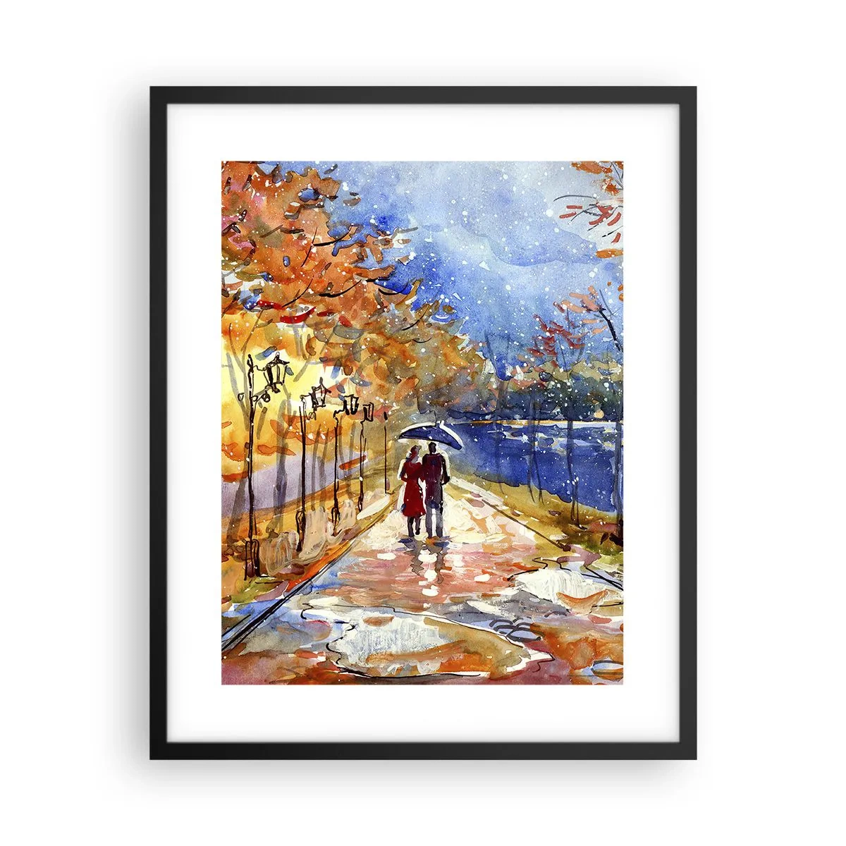 Pôster com moldura preta - Juntos até ao limite do tempo - 40x50 cm