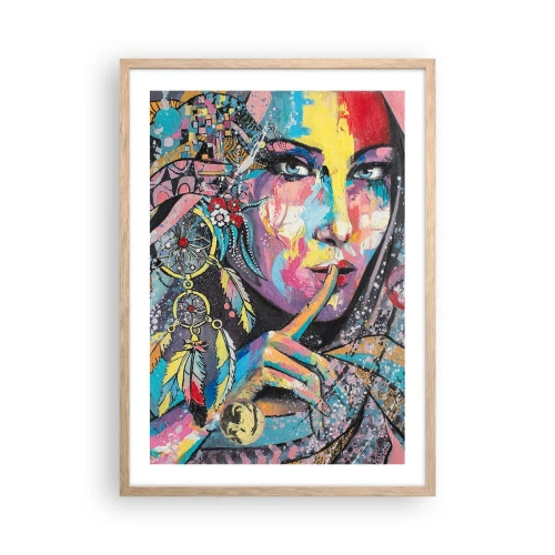 Pôster com moldura de carvalho claro - Fique em silêncio até compreender - 50x70 cm