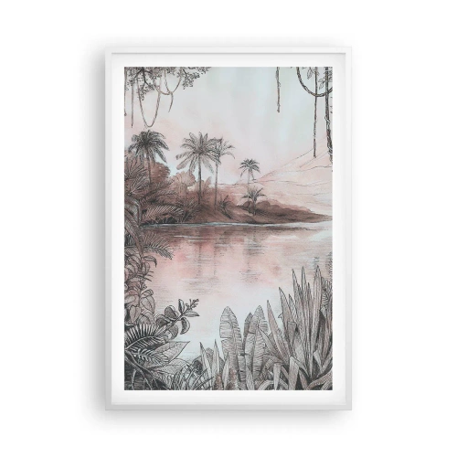 Pôster em moldura branca - Diário de um explorador do século 19 - 61x91 cm