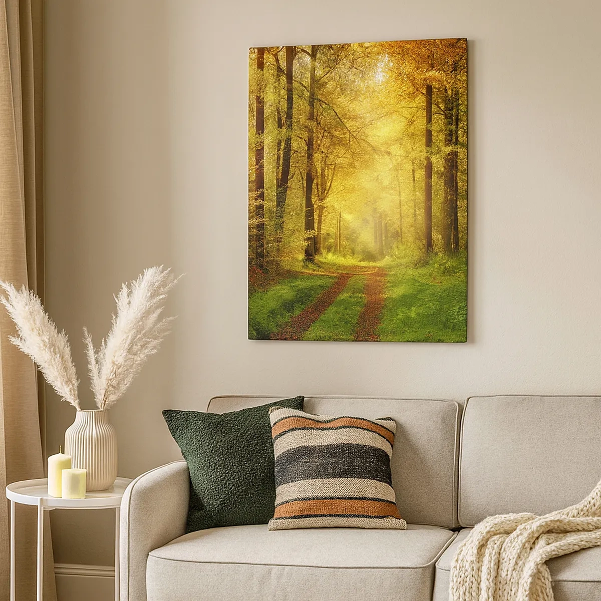Quadro em tela - Silêncio dourado da floresta - 50x70 cm