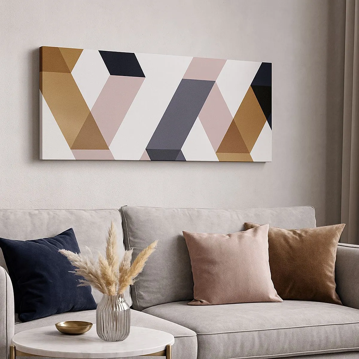 Quadro em tela - Planos e ângulos - 100x40 cm