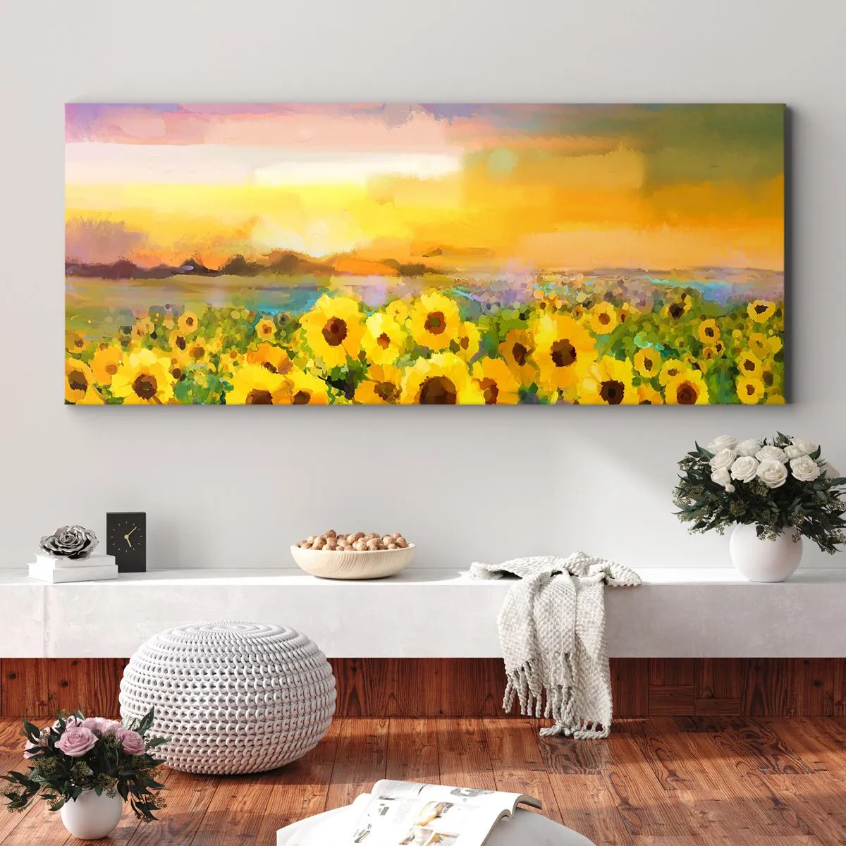 Quadro em tela - O próprio sol desceu à terra - 100x40 cm