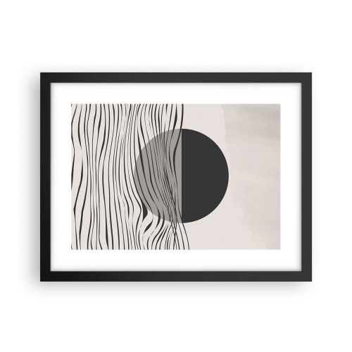 Pôster com moldura preta - Composição da metade - 40x30 cm