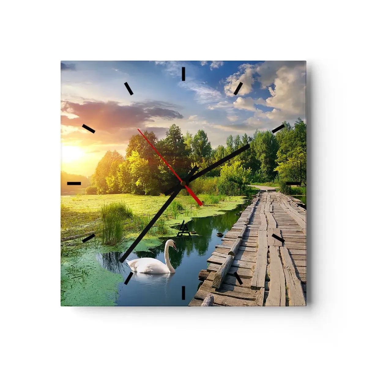 Relógio de parede - Relógio em vidro - Verão em todos os lugares - 40x40 cm