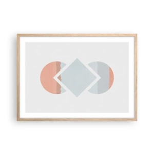 Pôster com moldura de carvalho claro - A situação é clara - 70x50 cm