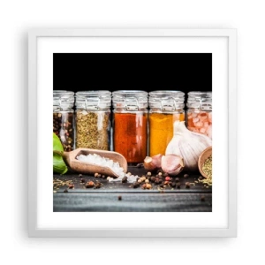 Pôster em moldura branca - Para que a vida tenha um sabor - 40x40 cm