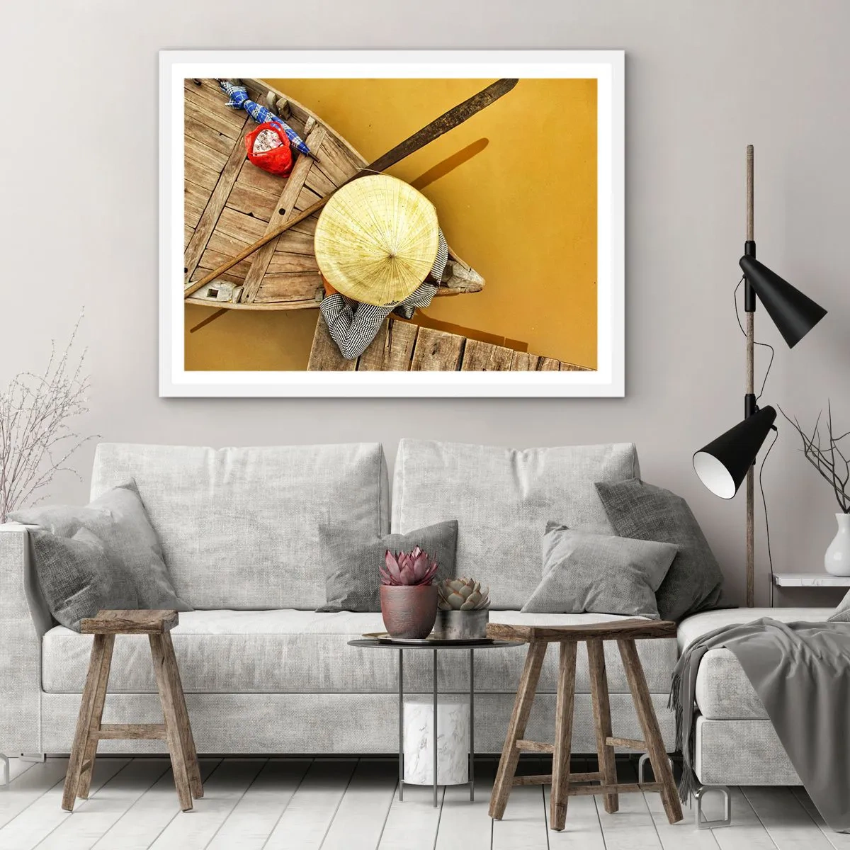 Pôster em moldura branca - A vida no rio amarelo - 100x70 cm