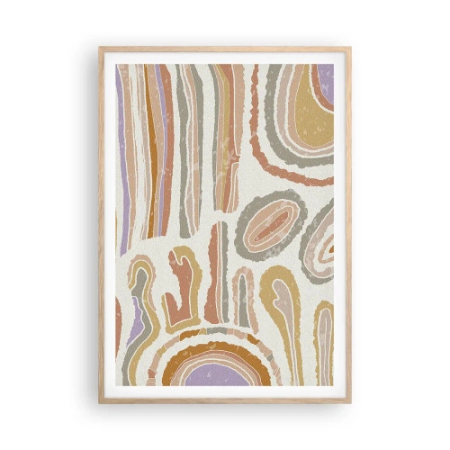 Pôster com moldura de carvalho claro - Secções transversais coloridas - 70x100 cm