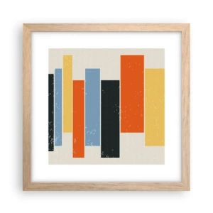 Pôster com moldura de carvalho claro - Notação musical - 30x30 cm