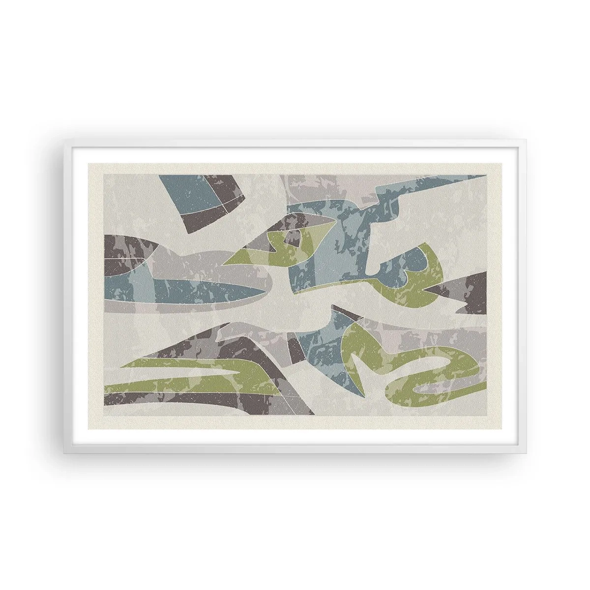 Pôster em moldura branca - Composição atrás do vidro - 91x61 cm