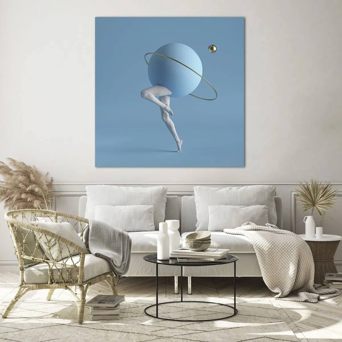 Quadro em vidro - Planetas a enlouquecer - 40x40 cm