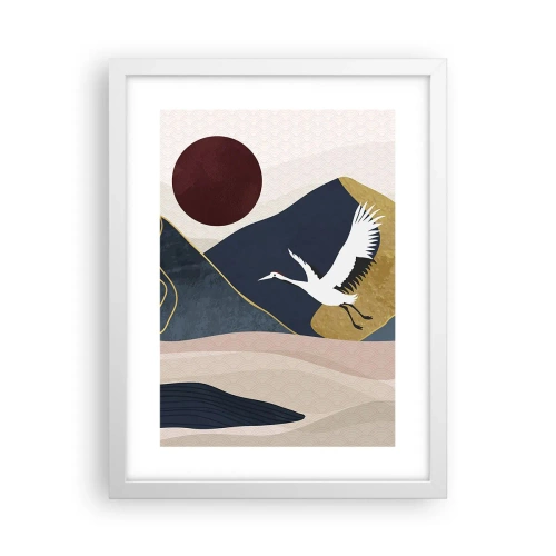 Pôster em moldura branca - E o dia acaba novamente - 30x40 cm