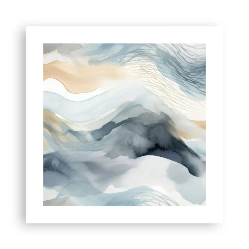 Pôster - Abstração nevada e nebulosa - 40x40 cm