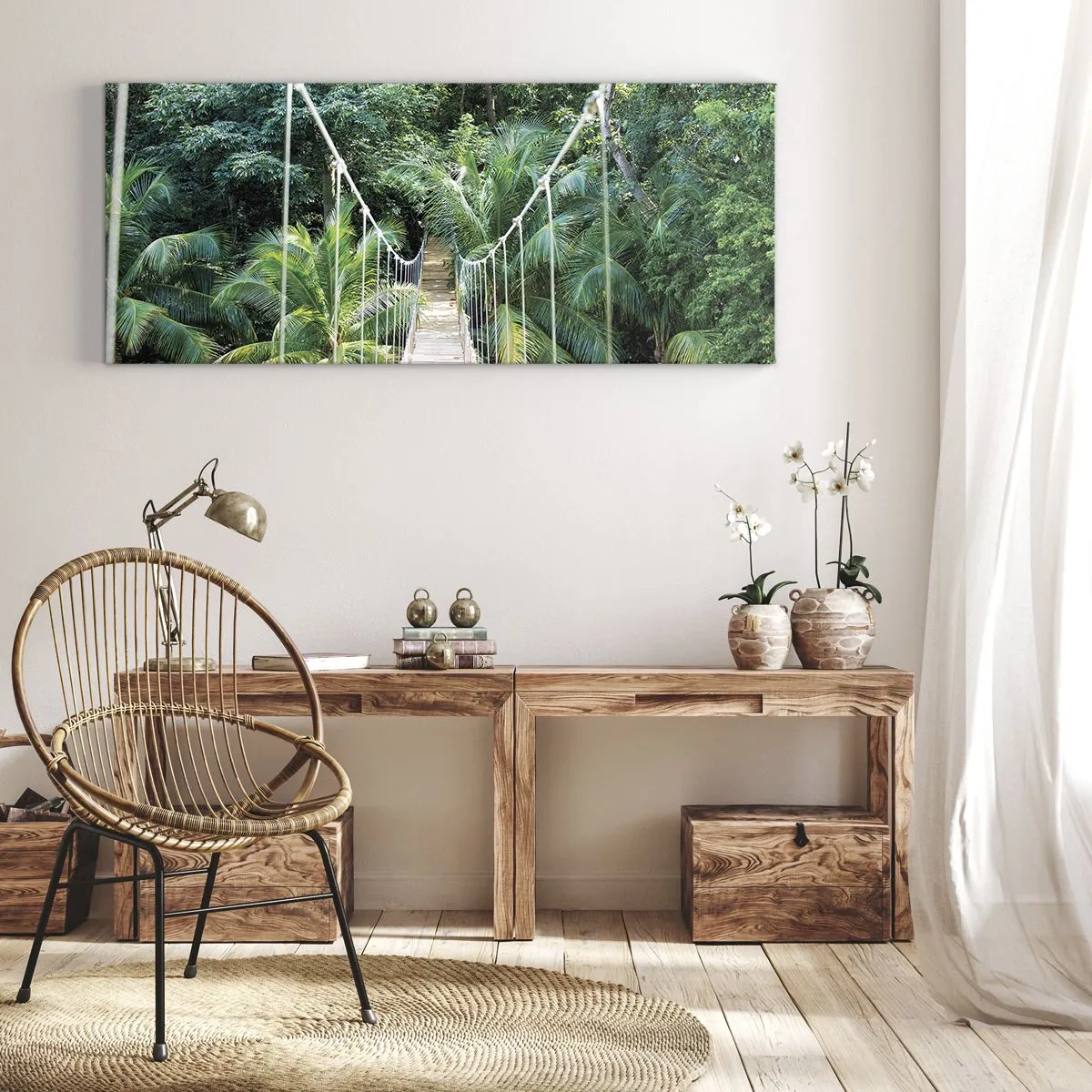 Quadro em tela - Bem-vindo à selva! - 100x40 cm