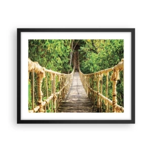 Pôster com moldura preta - Suspenso na vegetação - 50x40 cm