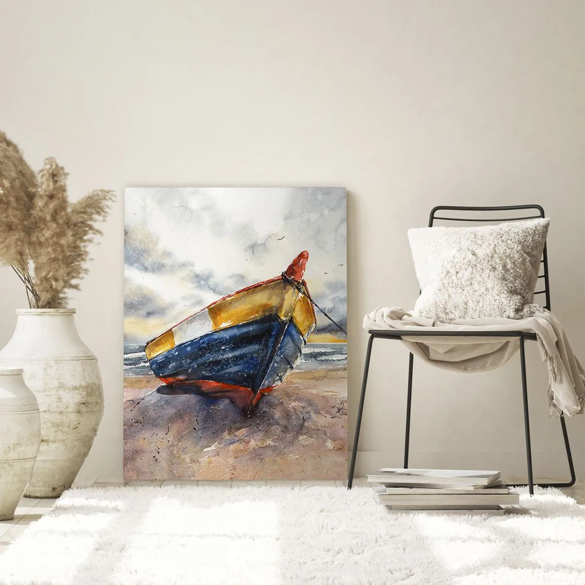 Quadro em vidro - Descanse na costa - 50x70 cm