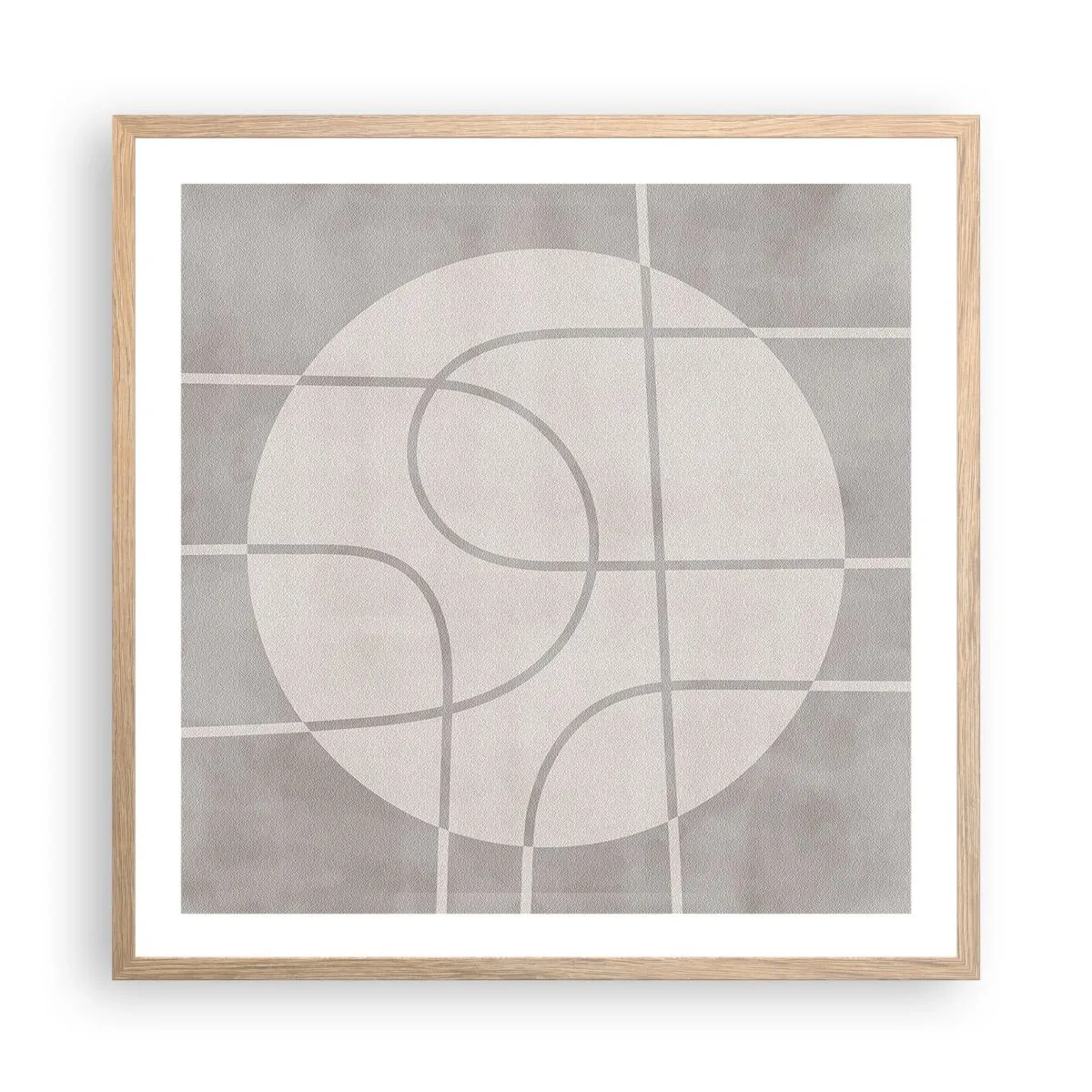 Pôster com moldura de carvalho claro - Circular e direto - 60x60 cm