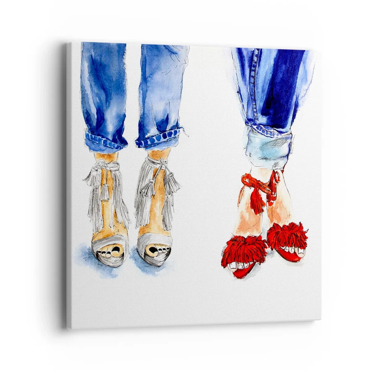 Quadro em tela - Por que não vamos passear? - 40x40 cm