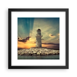 Pôster com moldura preta - Luz - Bondade - Beleza - 30x30 cm