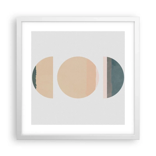 Pôster em moldura branca - Círculo entre círculos - 40x40 cm