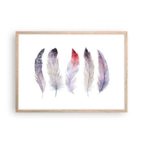 Pôster com moldura de carvalho claro - Delicadas como uma névoa multicolorida - 70x50 cm