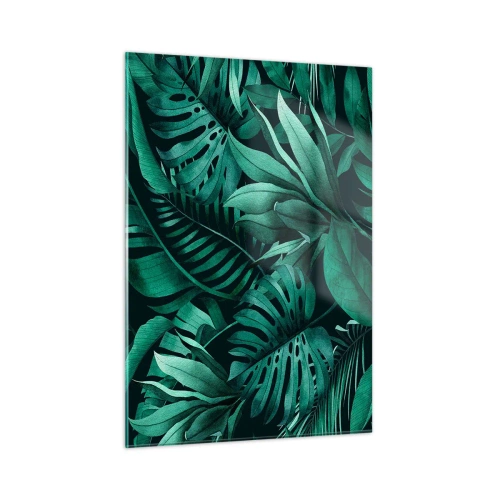 Quadro em vidro - A profundidade da vegetação tropical - 50x70 cm