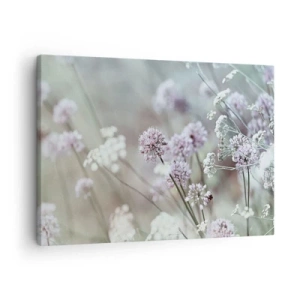 Quadro em tela - Flores delicadas em tons pastéis - 70x50cm - Doce delicadeza das ervas - Decoração de parede moderna para a sala de estar e quarto ARTTOR