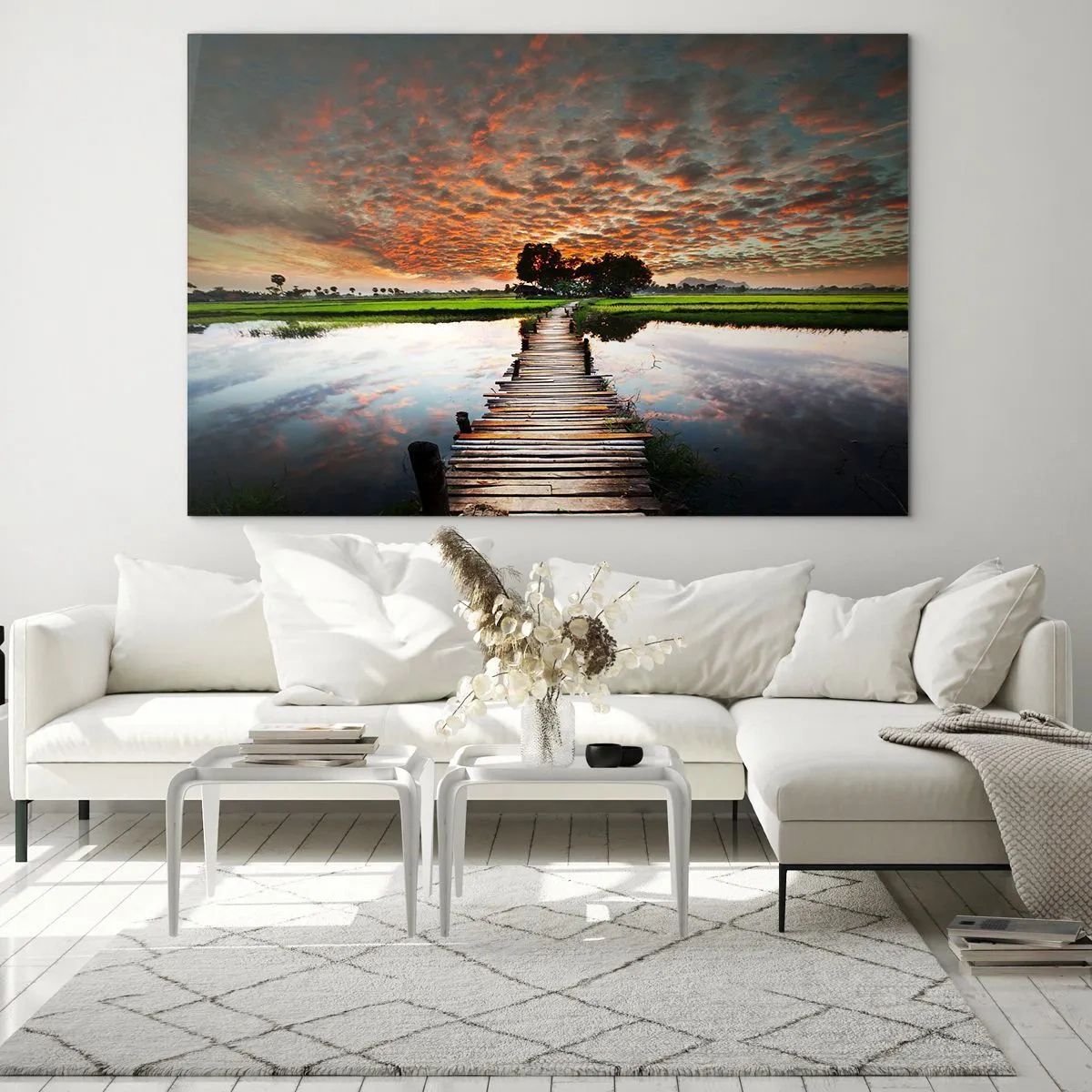 Quadro em vidro - Abra os braços - respire - 100x70 cm